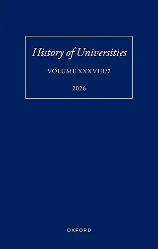 History of Universities: Volume XXXVIII/2 cover