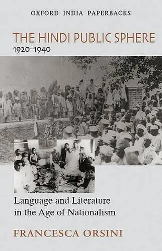 The Hindi Public Sphere 1920-1940 cover