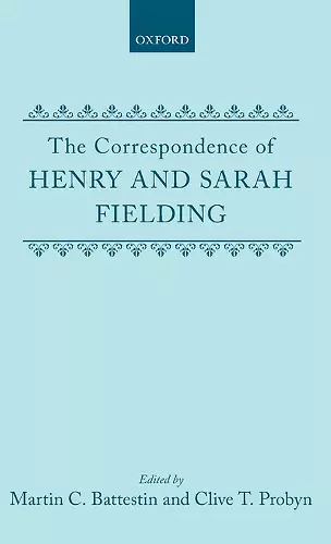 The Correspondence of Henry and Sarah Fielding cover