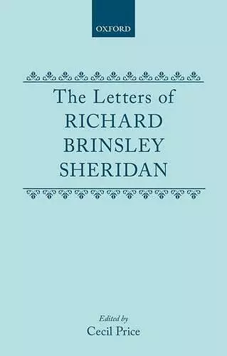 The Letters of Richard Brinsley Sheridan cover