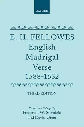 English Madrigal Verse 1588-1632 cover