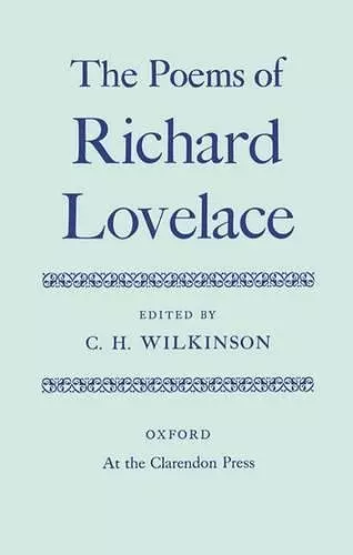 Poems of Richard Lovelace cover