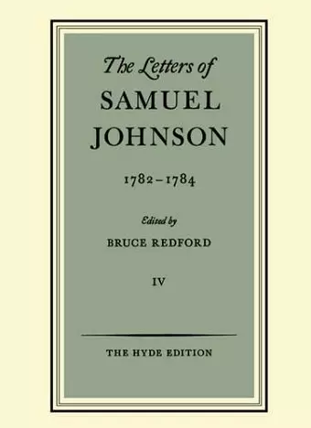 The Letters of Samuel Johnson: Volume IV: 1782-1784 cover