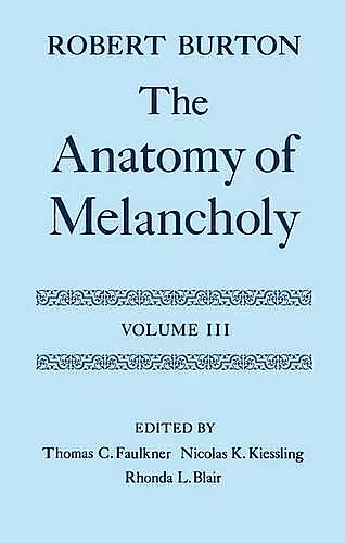 The Anatomy of Melancholy: Volume III cover