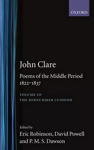 John Clare: Poems of the Middle Period, 1822-1837 cover