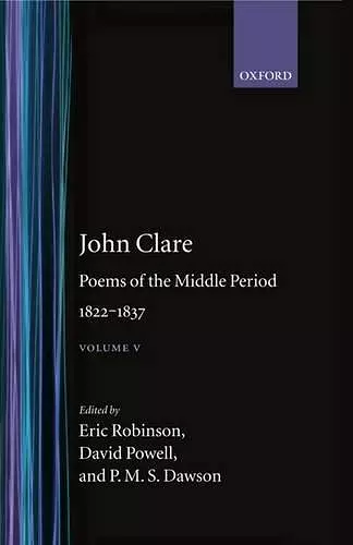 John Clare: Poems of the Middle Period, 1822-1837 cover