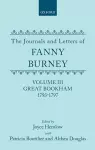 The Journals and Letters of Fanny Burney (Madame d'Arblay): Volume III: Great Bookham, 1793-1797 cover