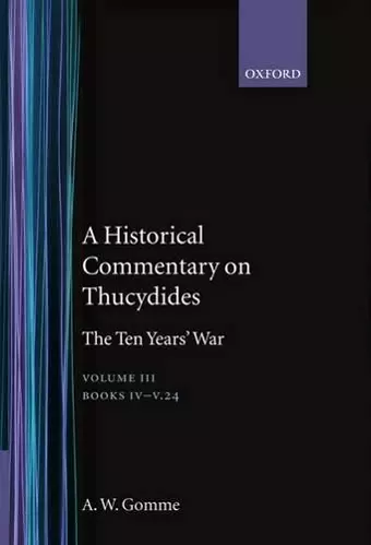 An Historical Commentary on Thucydides: Volume 3. Books IV-V(24) cover