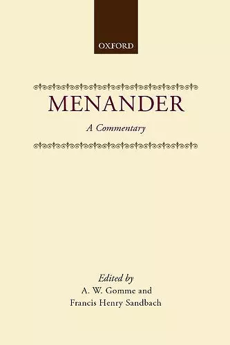 Menander: A Commentary cover