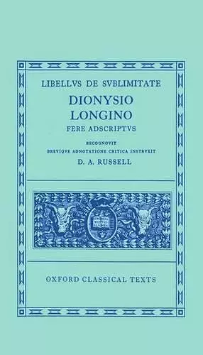 Longinus Libellus de Sublimitate cover