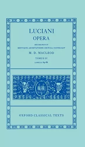 Lucian Opera Tomus IV (Books LXIX-LXXXVI) cover