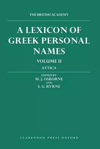 A Lexicon of Greek Personal Names: Volume II: Attica cover