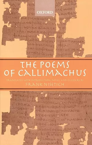 The Poems of Callimachus cover