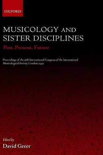 Musicology and Sister Disciplines cover