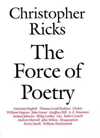 The Force of Poetry cover