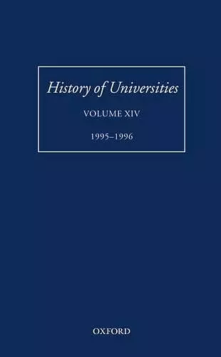 History of Universities: Volume XIV: 1995-1996 cover