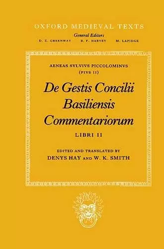 De Gestis Concilii Basiliensis Commentariorum Libri II cover