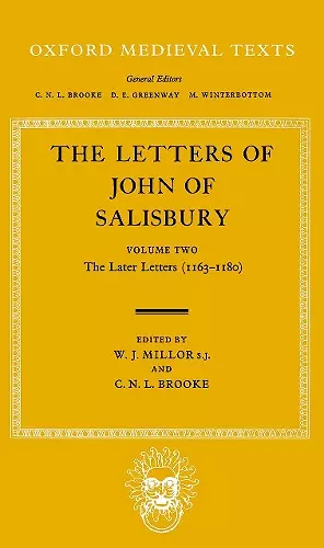 The Letters: Volume II: The Later Letters (1163-1180) cover