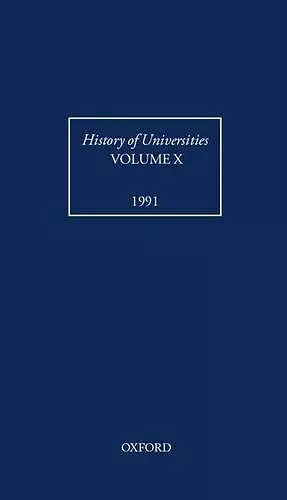 History of Universities: Volume X: 1991 cover