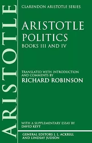 Politics: Books III and IV cover