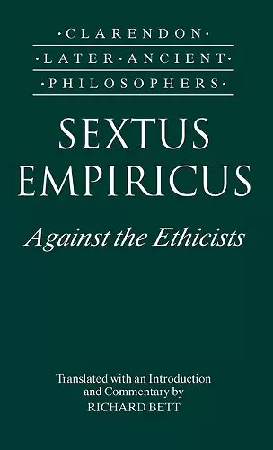 Sextus Empiricus: Against the Ethicists cover