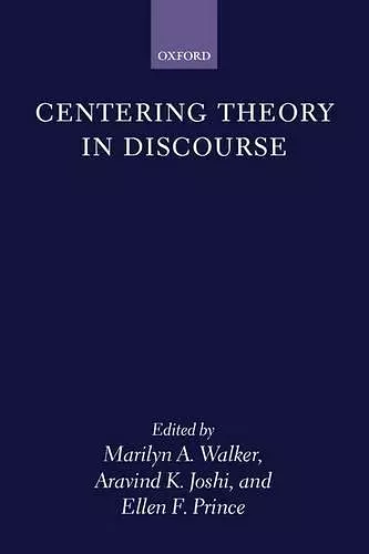 Centering Theory in Discourse cover