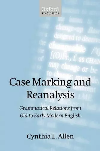 Case Marking and Reanalysis cover