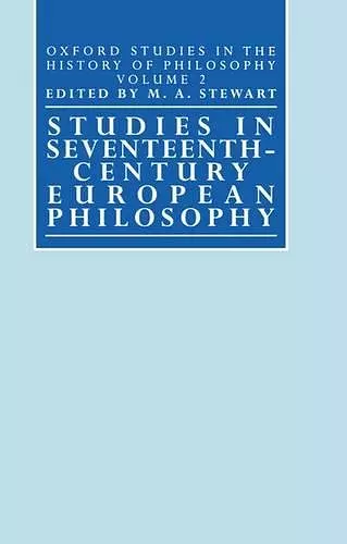 Studies in Seventeenth-Century European Philosophy cover