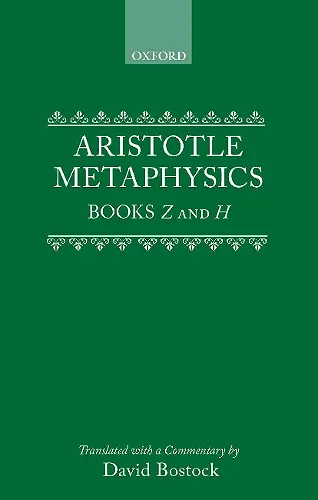 Metaphysics Books Z and H cover