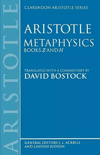 Metaphysics Books Z and H cover