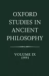 Oxford Studies in Ancient Philosophy: Volume IX: 1991 cover
