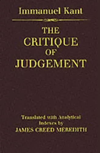 The Critique of Judgement cover