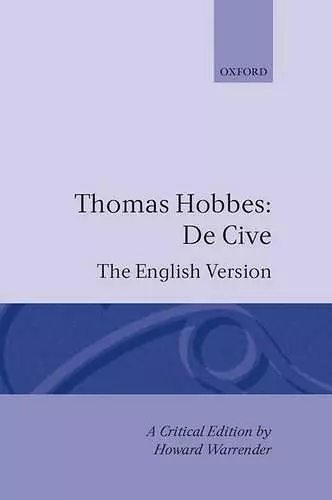 De Cive: The English Version cover