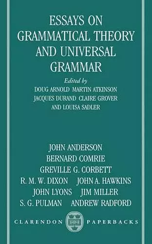 Essays on Grammatical Theory and Universal Grammar cover