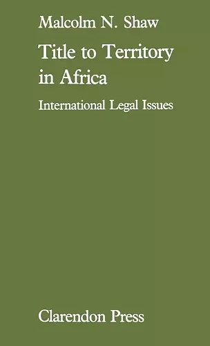 Title to Territory in Africa cover