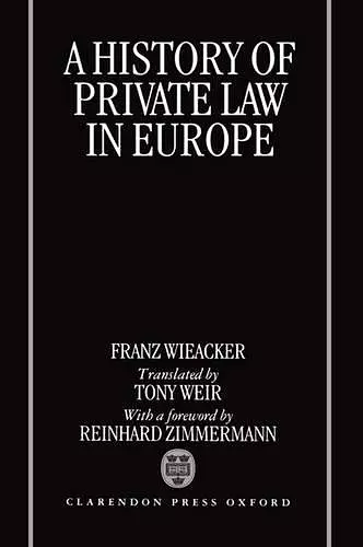 A History of Private Law in Europe cover