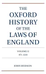 The Oxford History of the Laws of England Volume II cover
