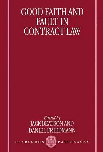 Good Faith and Fault in Contract Law cover