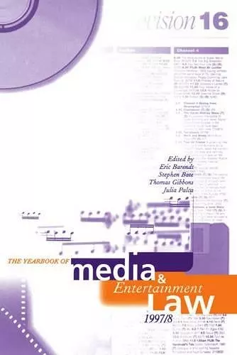 The Yearbook of Media and Entertainment Law: Volume 3, 1997/98 cover