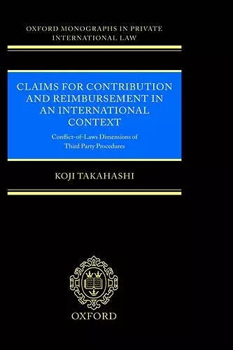 Claims for Contribution and Reimbursement in an International Context cover