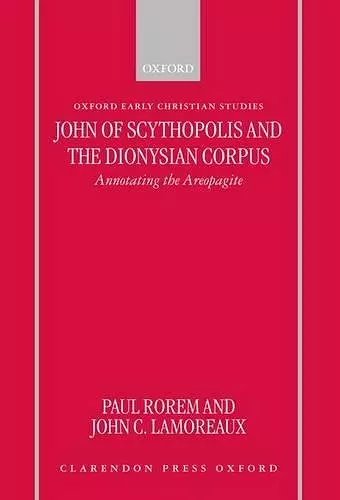 John of Scythopolis and the Dionysian Corpus cover