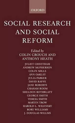 Social Research and Social Reform cover