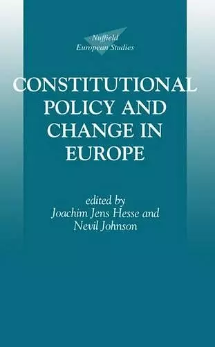 Constitutional Policy and Change in Europe cover