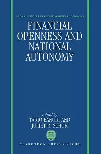 Financial Openness and National Autonomy cover