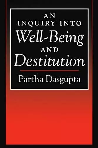 An Inquiry into Well-Being and Destitution cover