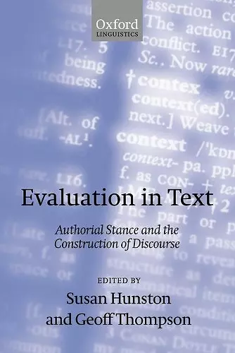 Evaluation in Text cover