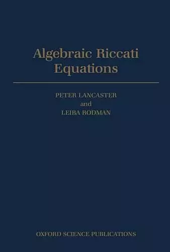 Algebraic Riccati Equations cover