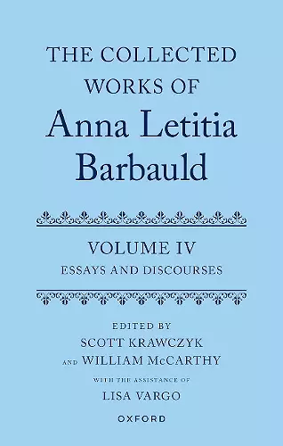 The Collected Works of Anna Letitia Barbauld: Volume 4 cover