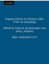 Popular Fiction by Women 1660-1730 cover