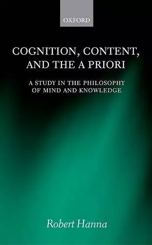 Cognition, Content, and the A Priori cover